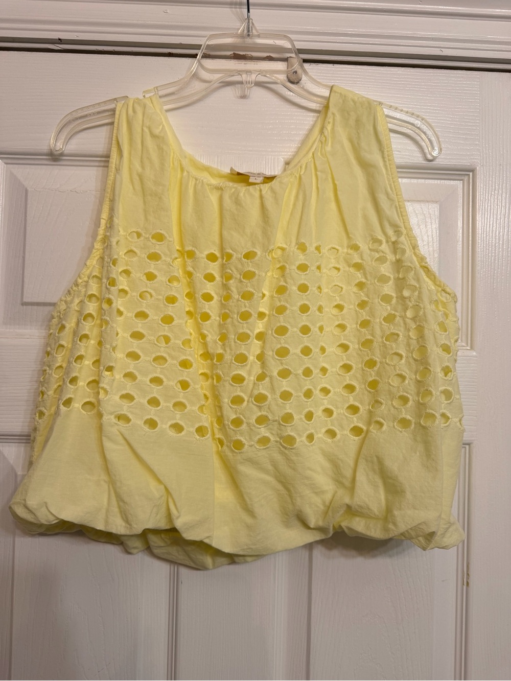 Eyelet Light Yellow Midi Skirt Set - Sz L - Picture 3 of 8